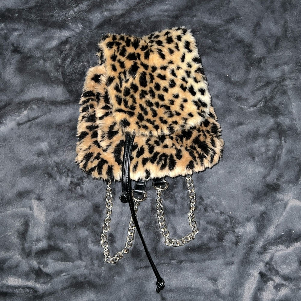 Dolls Kill Cheetah Furry Mini Backpack